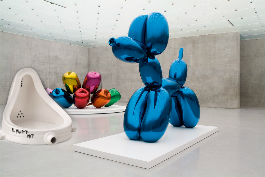 Montaje digital de dos obras de Duchamp y Koons. (Milenio Digital)