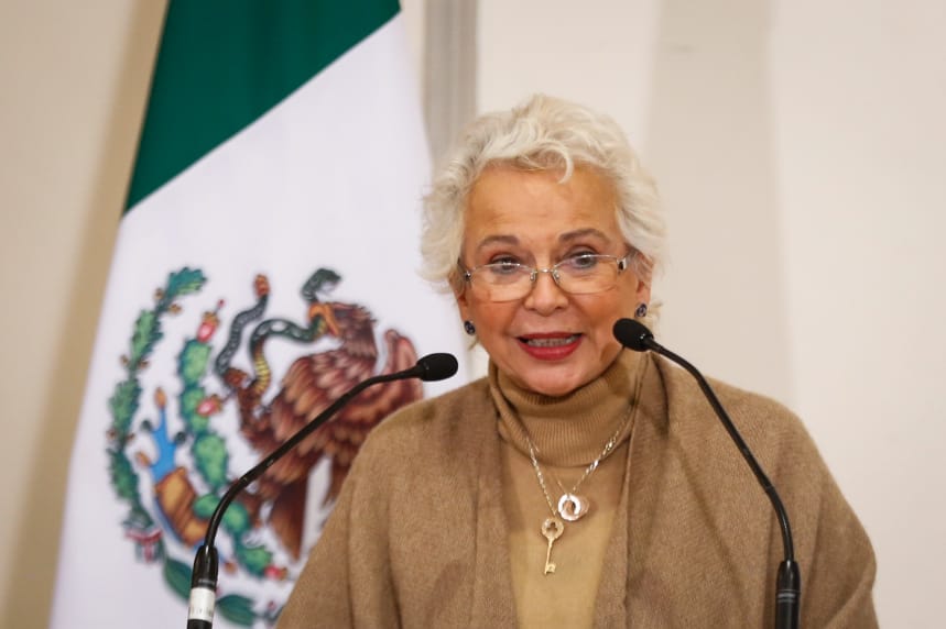 La secretaria de Gobernación, Olga Sánchez Cordero, agradeció la colaboración del INE/Araceli López.