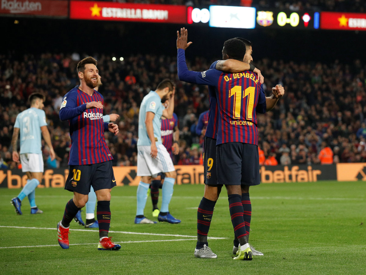 Ousmane Dembelé y Lionel Messi fueron los autores de los goles (Reuters)