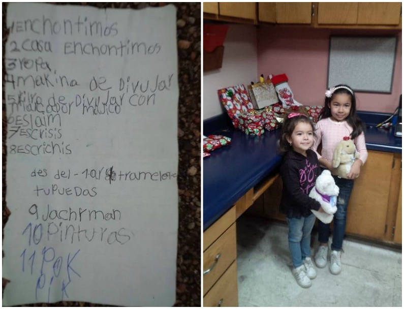 La carta que llegó hasta Arizona y Dayami y su hermana. (Especial)