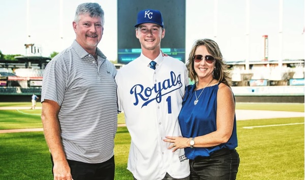 Brady Singer con sus padres (Instagram Brady Singer)
