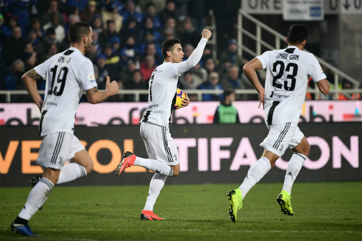 Cristiano Ronaldo empata el encuentro de la Juventus ante el Atalanta (AFP)