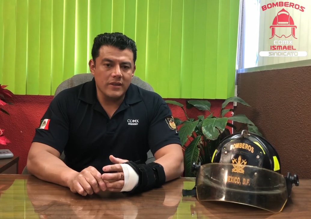 Ismael Figueroa, dirigente del sindicato del Cuerpo de Bomberos de Ciudad de México.