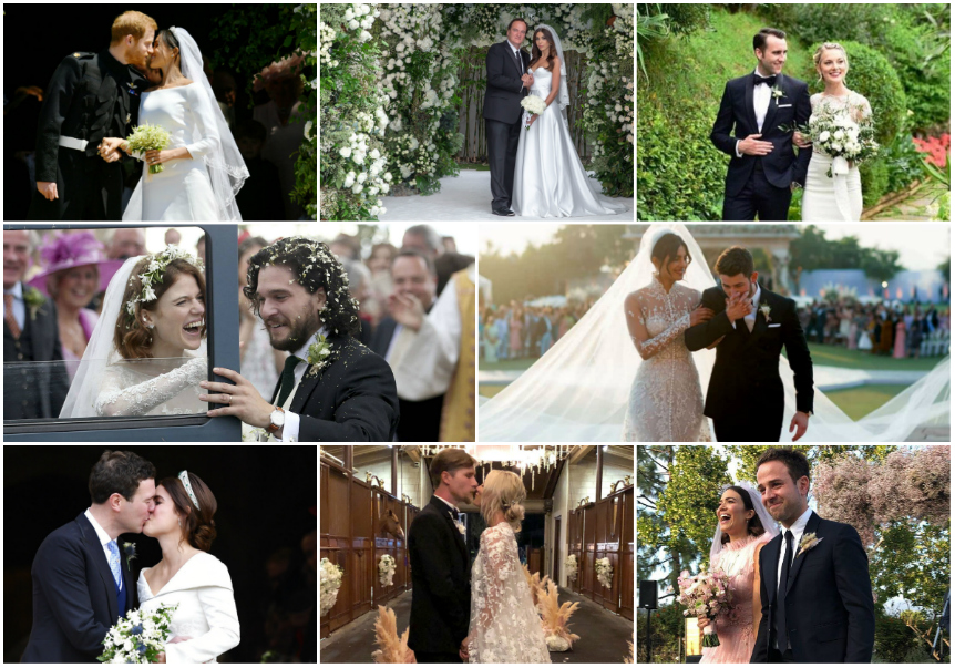 Quentin Tarantino, Kaley Cuoco, Nick Jonas, Meghan Markle y Justin Bieber fueron algunos de los enamorados que se casaron este año. (Especial)