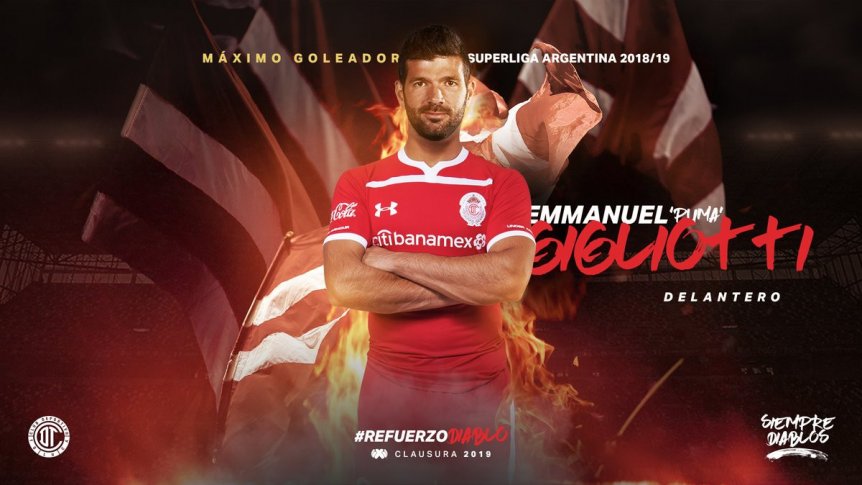 Emmanuel Gigliotti llega a Toluca (Twitter @TolucaFC)