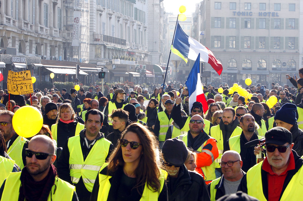 La última protesta de los 'chalecos amarillos' fue el 29 de diciembre (AP)