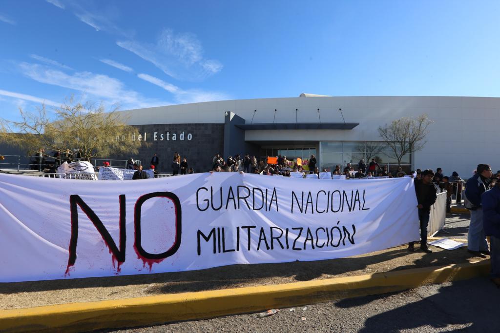 Protestan contra la Guardia Nacional/Jorge Carballo.
