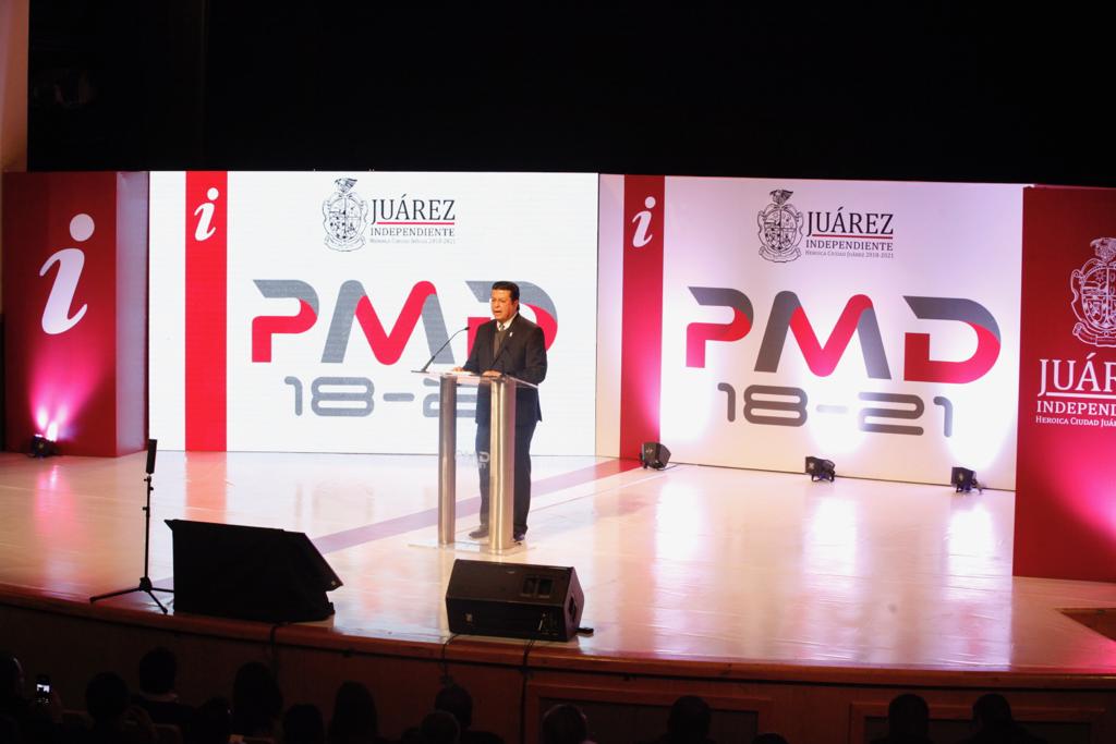El alcalde de CIudad Juárez presentó el Plan de Desarrollo Municipal 2018-2021. (Especial)
