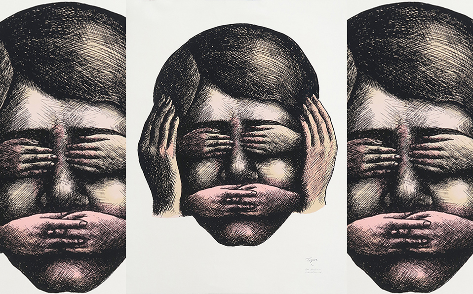 El anticrítico narcisista no quiere verse en el espejo de la crítica, descalifica para minimizar una voz que no quiere oír (Ilustración Roland Topor)