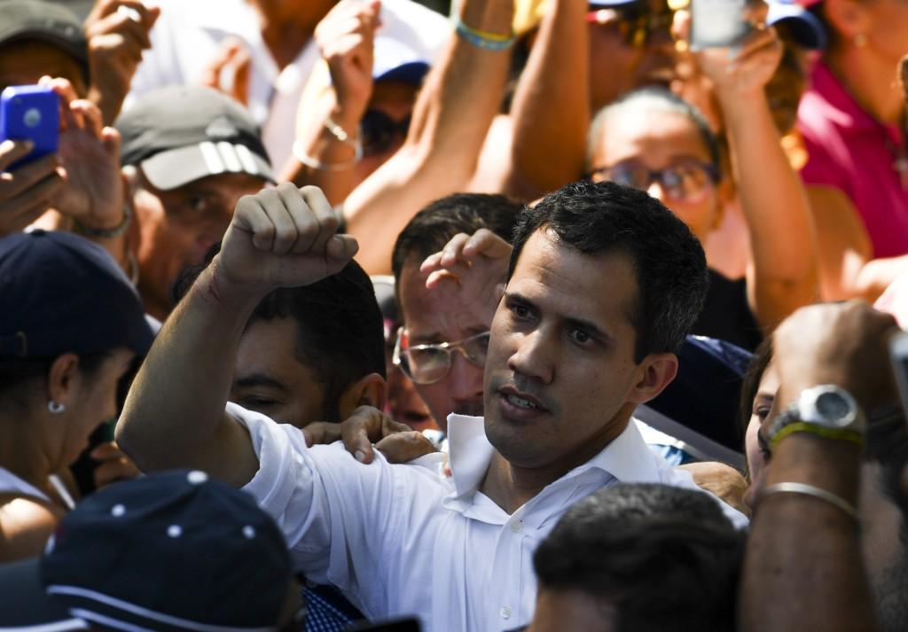 Juan Guaidó reaparece en público tras su retención arbitraria. (Agencia AFP)