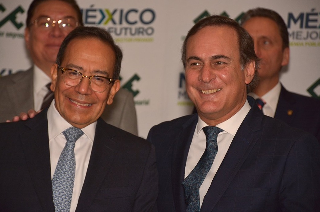 Carlos Salazar Lomelín, presidente electo del CCE, y Juan Pablo Castañón, dirigente del organismo (Foto: @cceoficialmx)