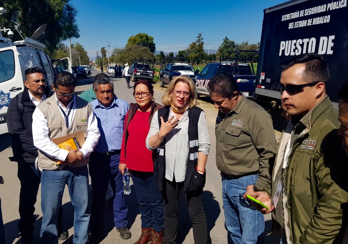 Autoridades realizan recorrido por la zona de la explosión en Tlahuelilpan/Especial.