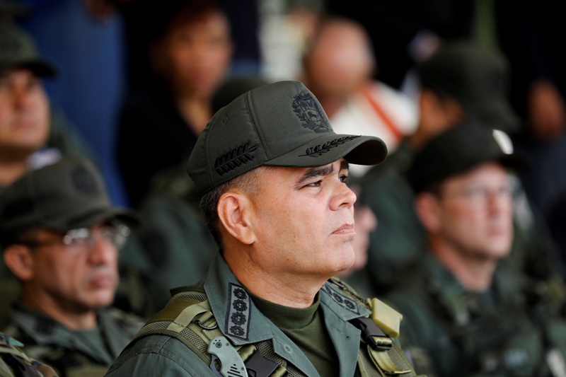 El ministro de la Defensa de Venezuela, general Vladimir Padrino, en una base militar en Caracas. (Reuters)