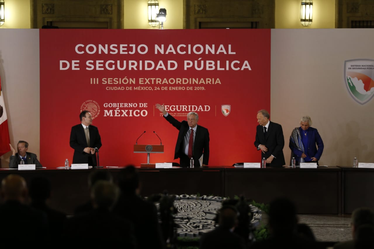 Andrés Manuel López Obrador en la reunión del Consejo Nacional de Seguridad Pública (Héctor Téllez)