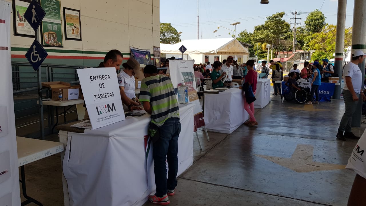 Los migrantes realizan su registro en Ciudad Hidalgo, Chiapas. (Abraham Jiménez)