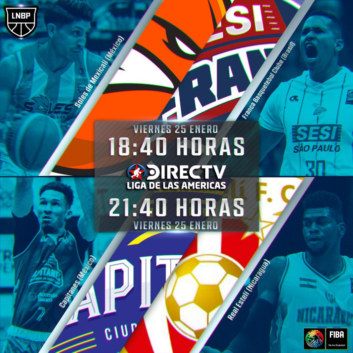 Capitanes y Soles jugarán en la Liga de las Américas 2019 (Twitter @LNBPoficial)