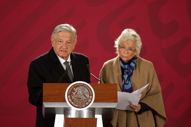 El presidente Andrés Manuel López Obrador y la secretaria de gobernación, Olga Sánchez Cordero/Cuartoscuro.