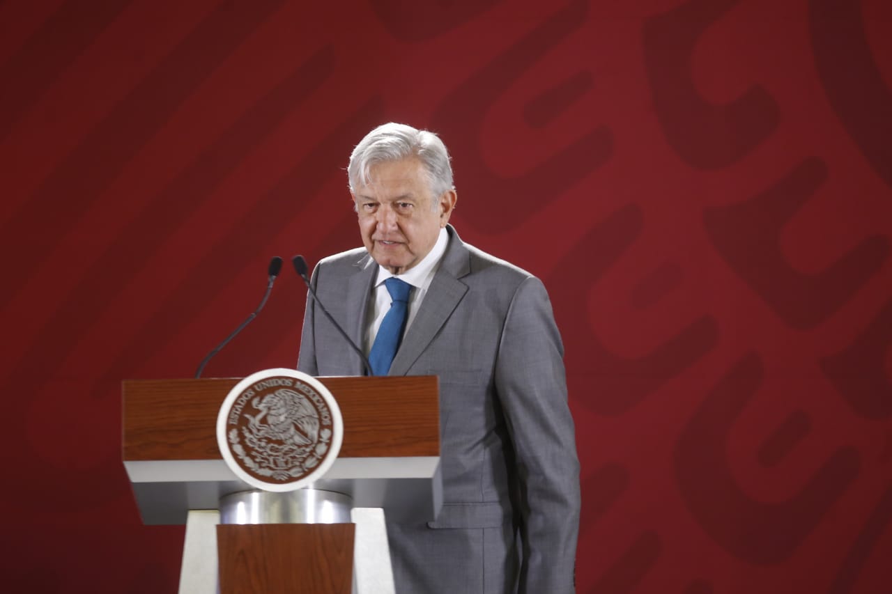 El presidente Andrés Manuel López Obrador en conferencia desde Palacio Nacional (Araceli López)