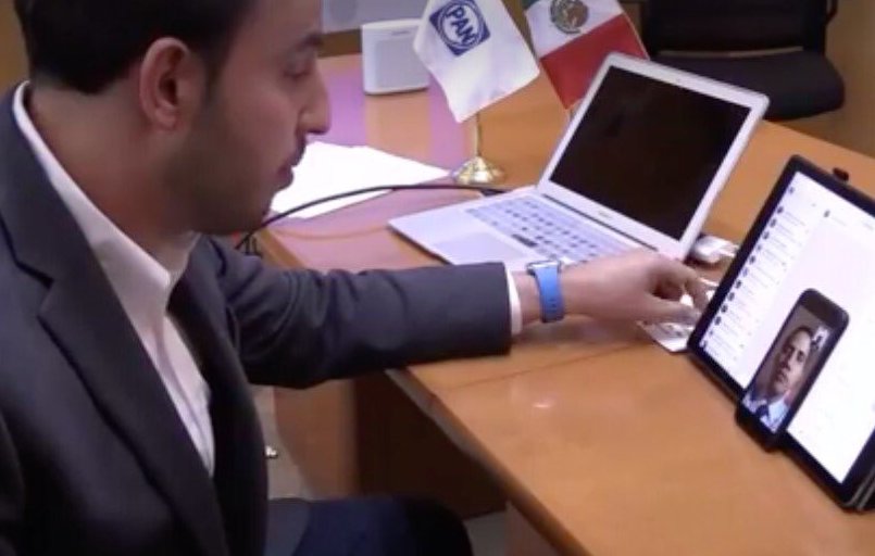Marko Cortés realizó una videollamada con Guidó. | Especial