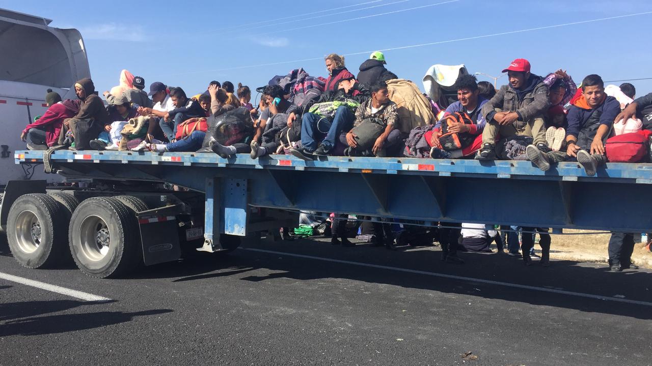 Mil 303 migrantes fueron trasladados de Matehuala con destino a Arteaga. (Especial)