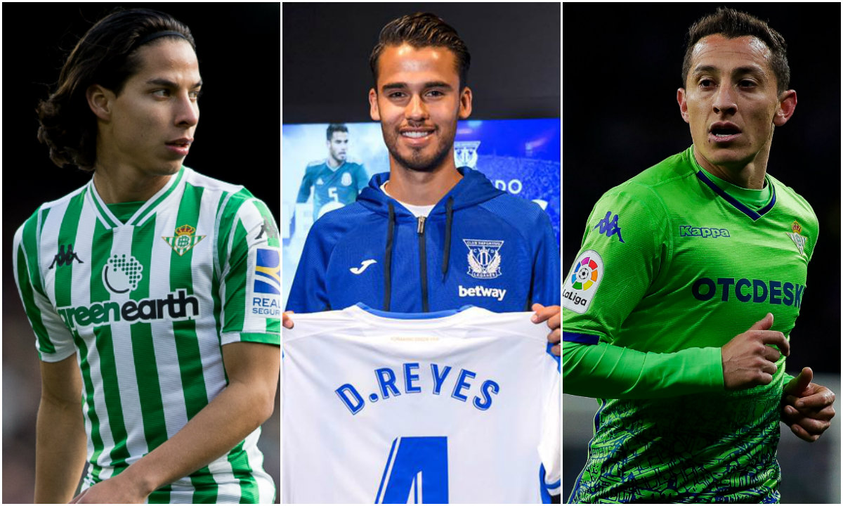 Diego Lainez, Diego Reyes y Andrés Guardado (Leganés / Mexsport)