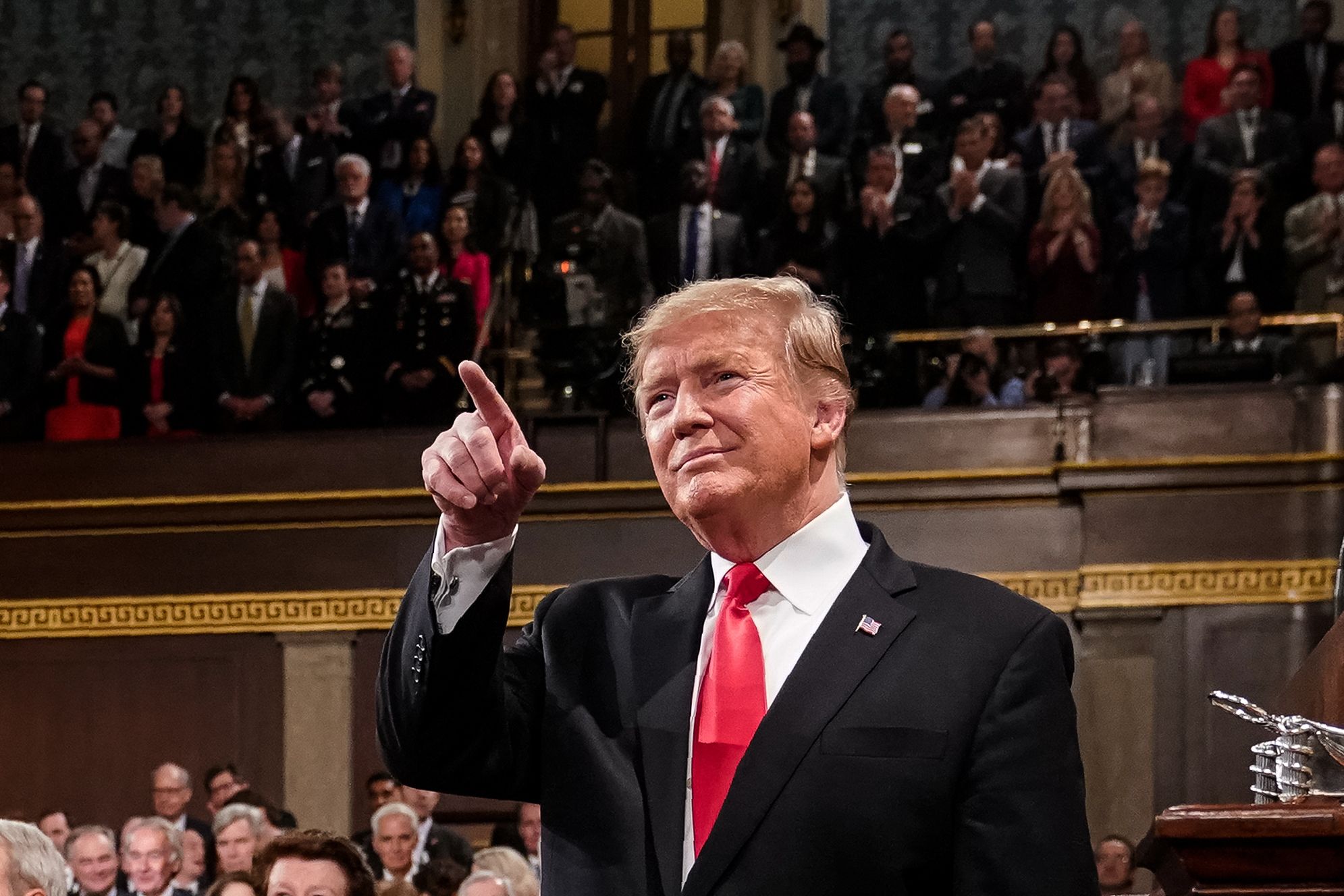 Donald Trump durante su discurso al estado de la nación. (AFP)