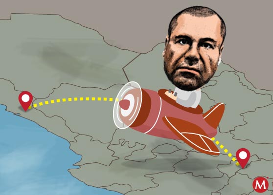 Finalmente, El Chapo Guzmán voló a Sinaloa para culminar su captura en 2015.