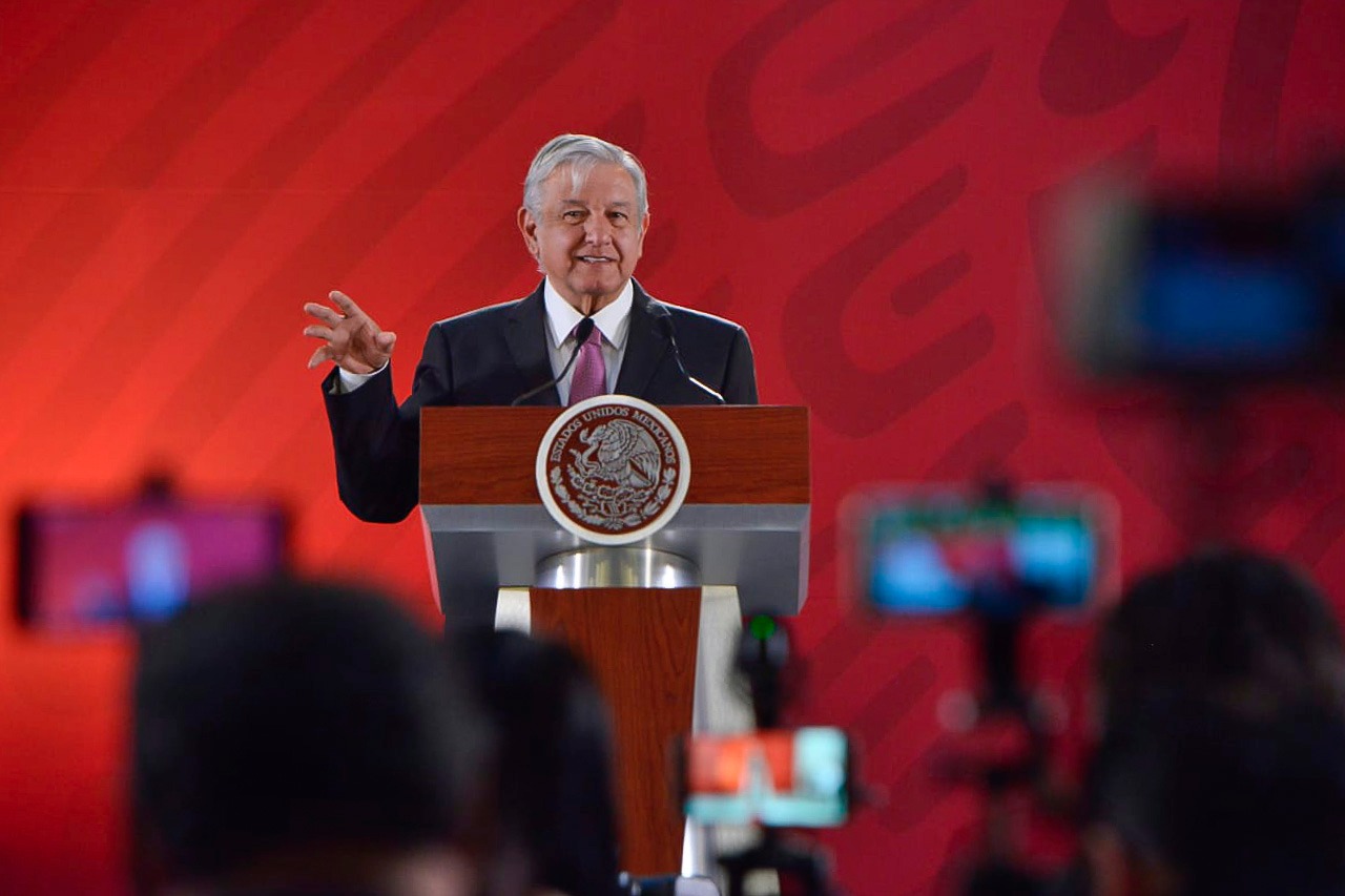 El presidente Andrés Manuel López Obrador durante su mensaje a medios matutino (Presidencia)