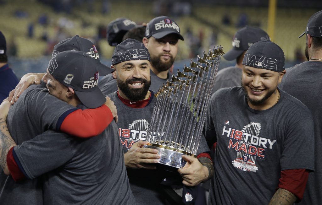 Medias Rojas celebran campeonato 2018