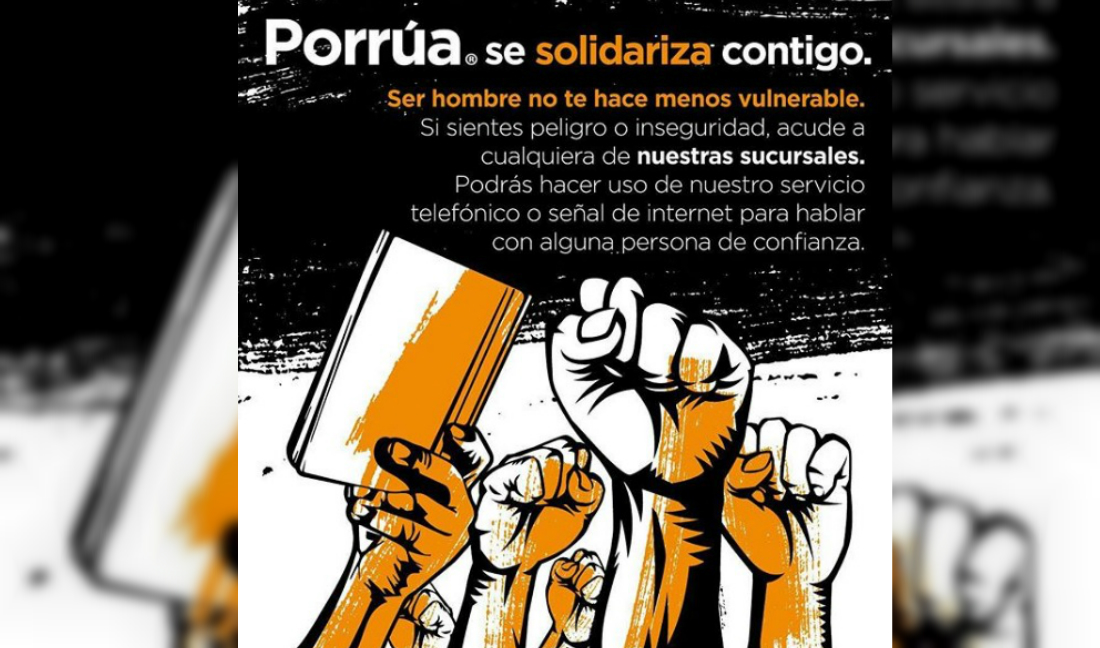 Porrúa publicó un mensaje en sus redes sociales que ignora que la violencia contra las mujeres es una problemática estructural (Especial).