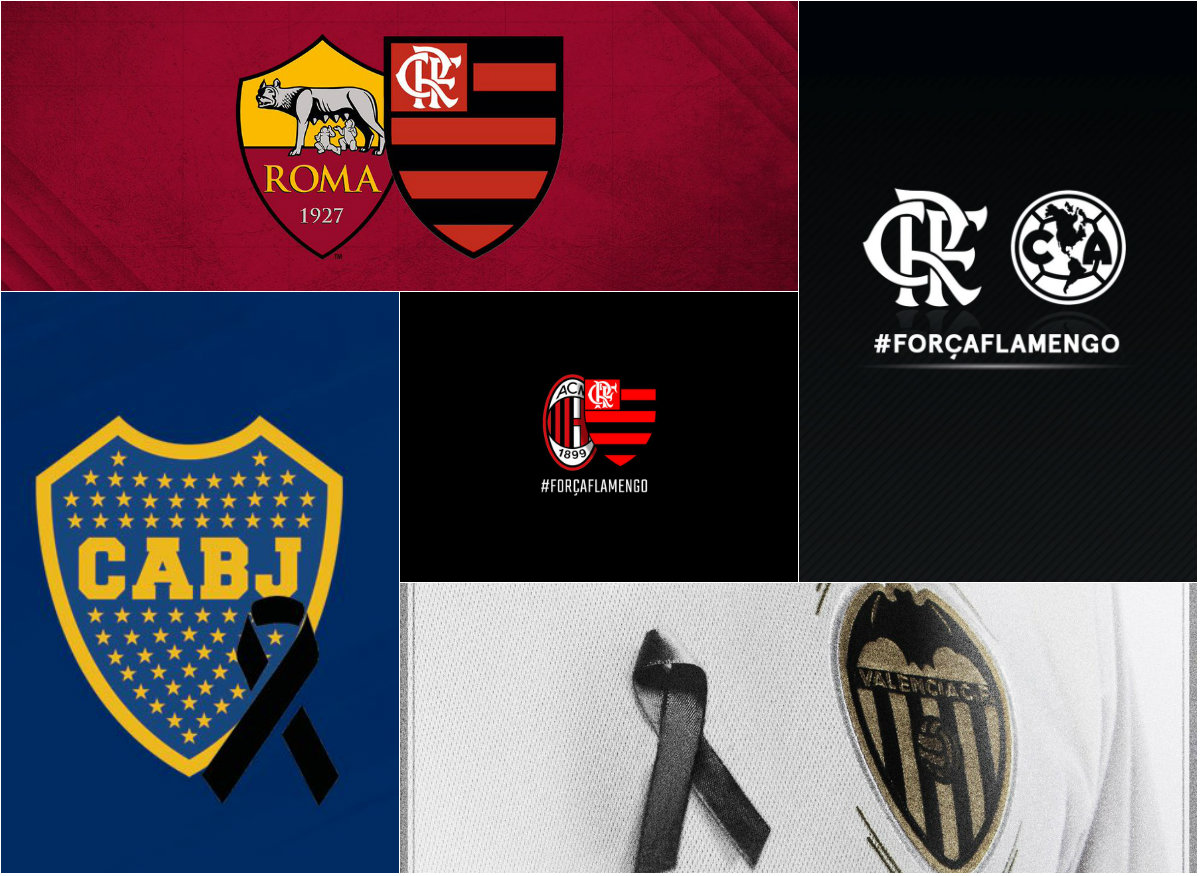 Equipos lamentan la tragendia en instalaciones del Flamengo (Twitter Milan, America, Boca Jrs., Valencia y AS Roma)