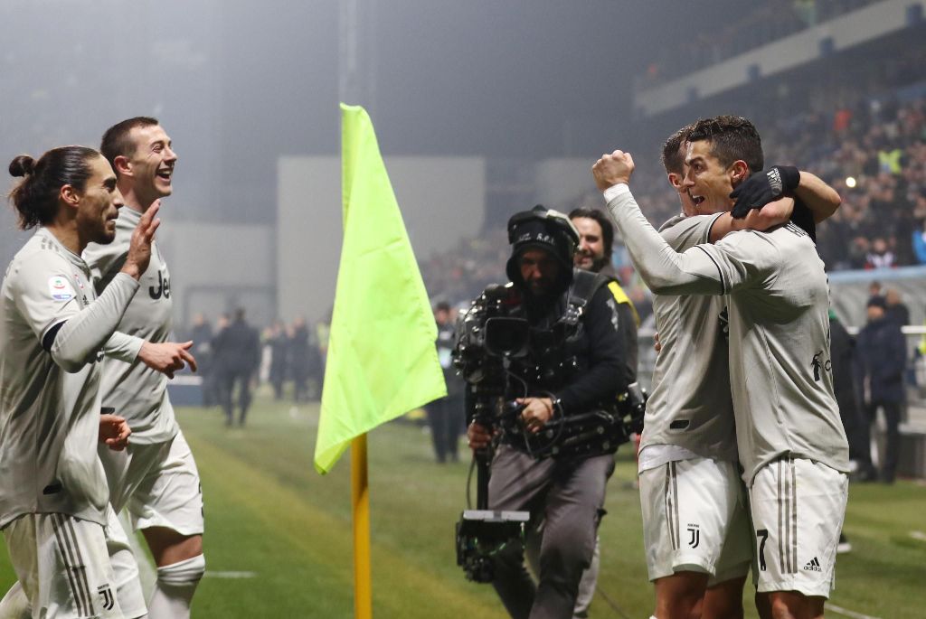 Cristiano Ronaldo lució en la victoria de Juventus sobre Sassuolo (EFE)