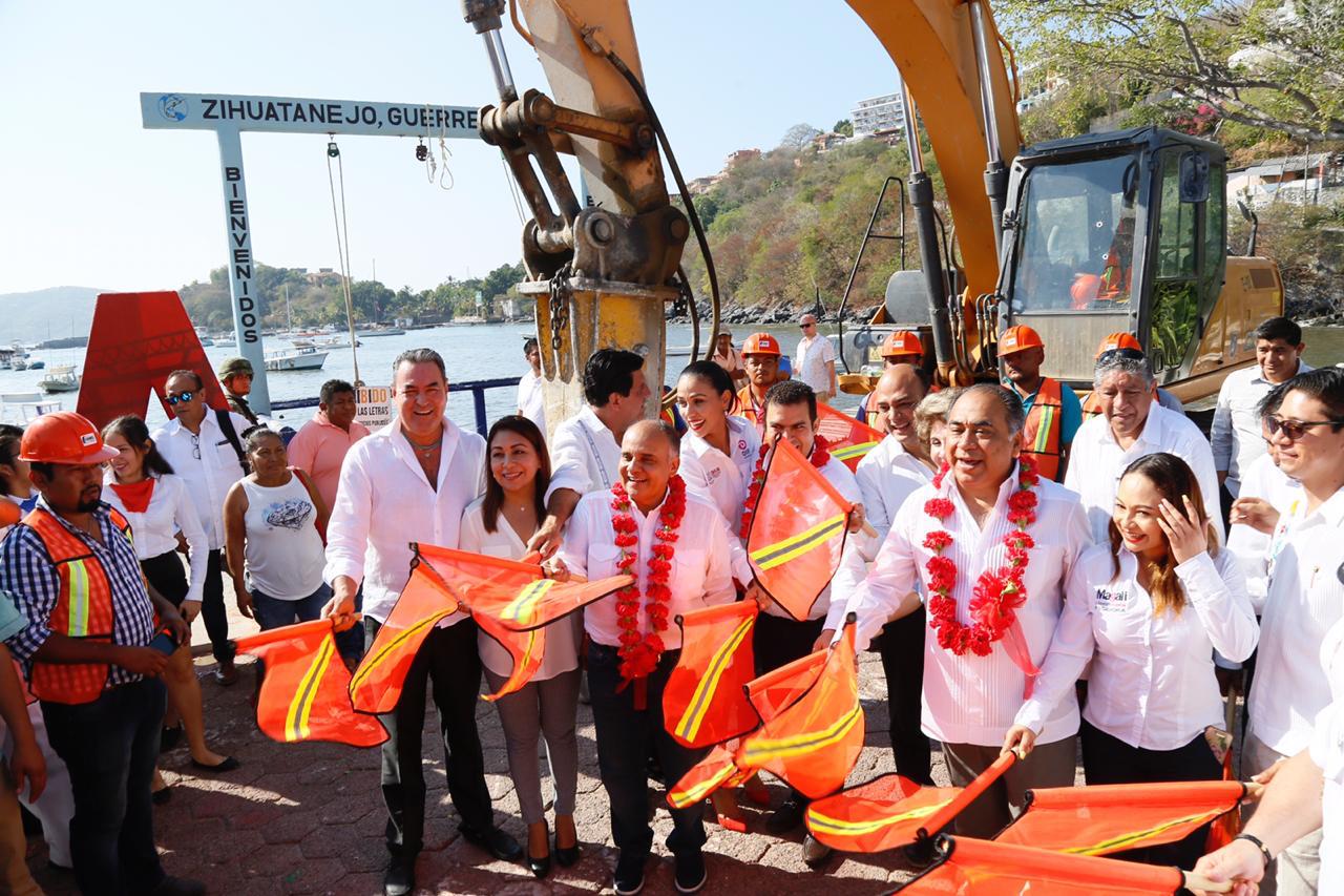 El gobernador Héctor Astudillo participó en el banderazo de inicio de construcción del Nuevo Muelle para Zihuatanejo.