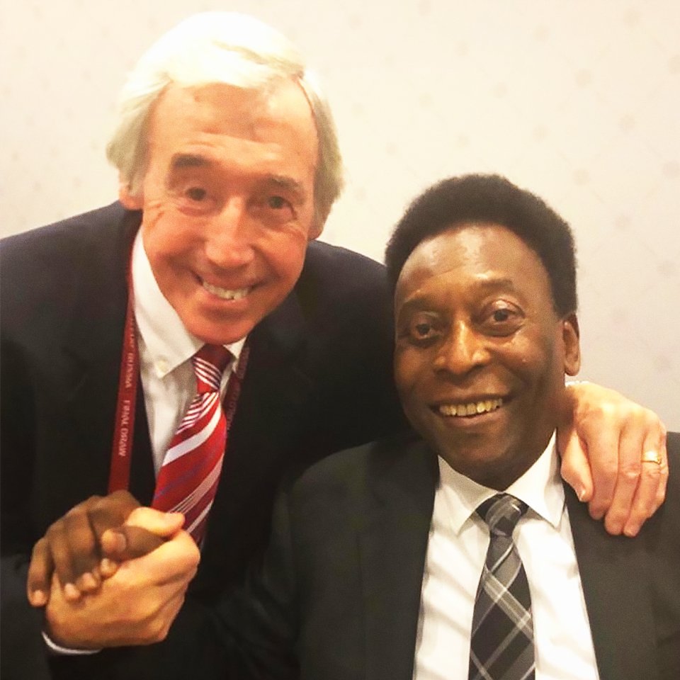El ex portero inglés Gordon Banks y Pelé (Twitter @Pele)