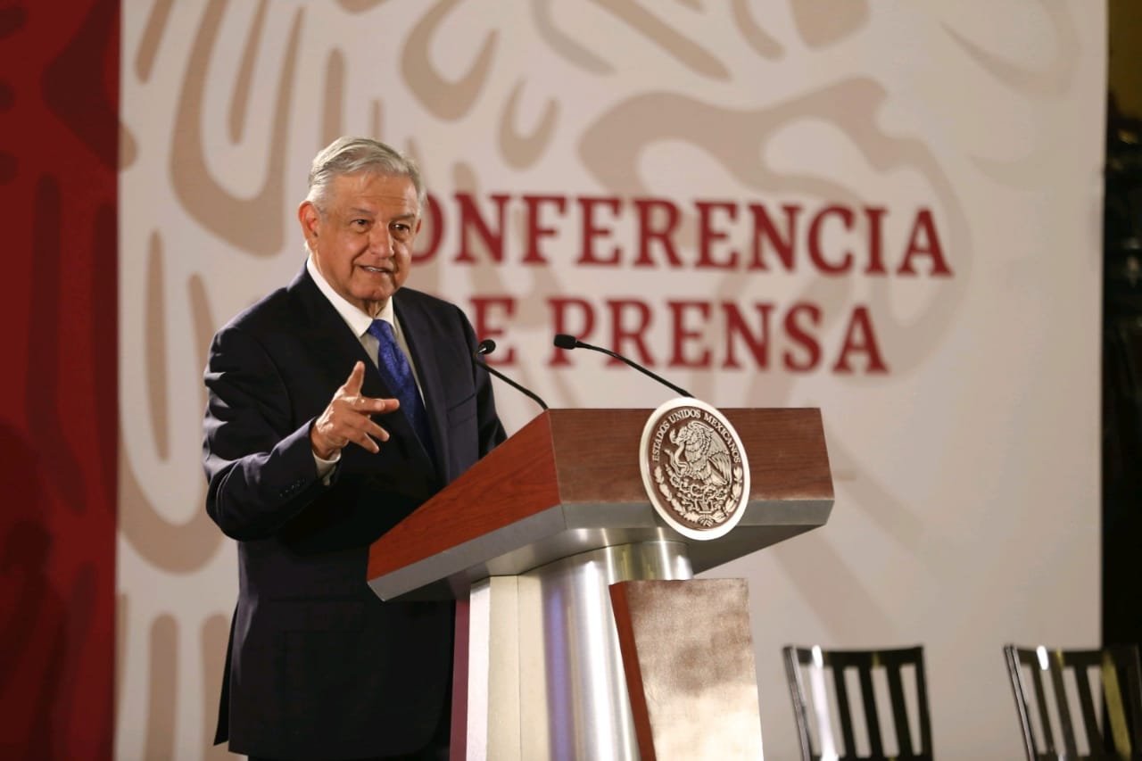 El presidente Andrés Manuel López Obrador durante su mensaje a medios en Palacio Nacional (Javier Ríos)