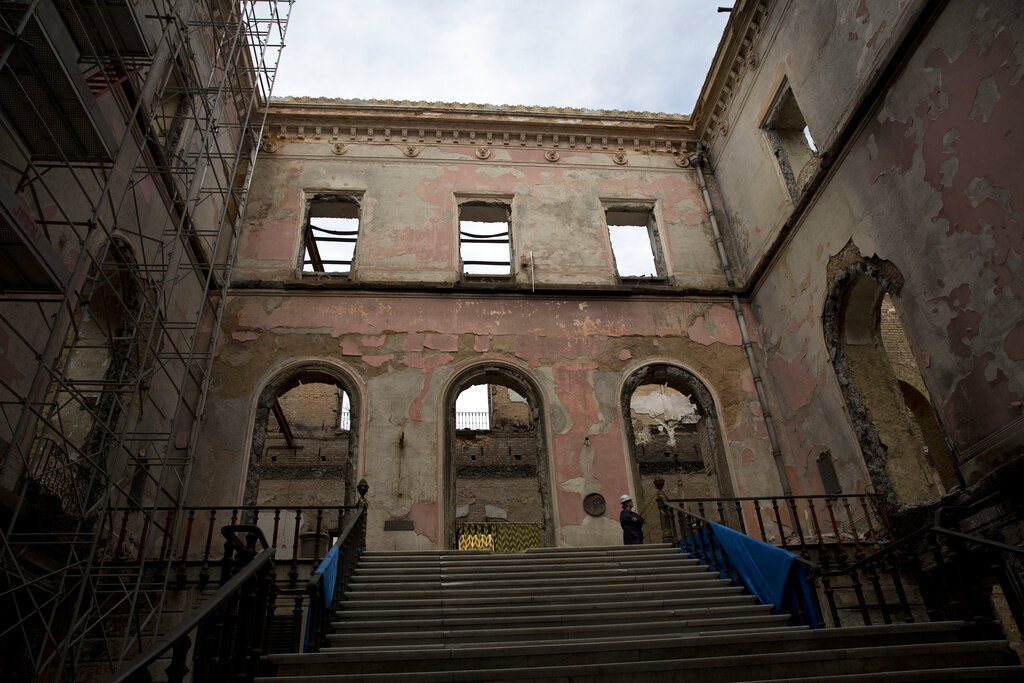 Brasil. Las obras del Museo Nacional de Historia, consumido por un incendio, siguen su curso de reconstrucción (AP)