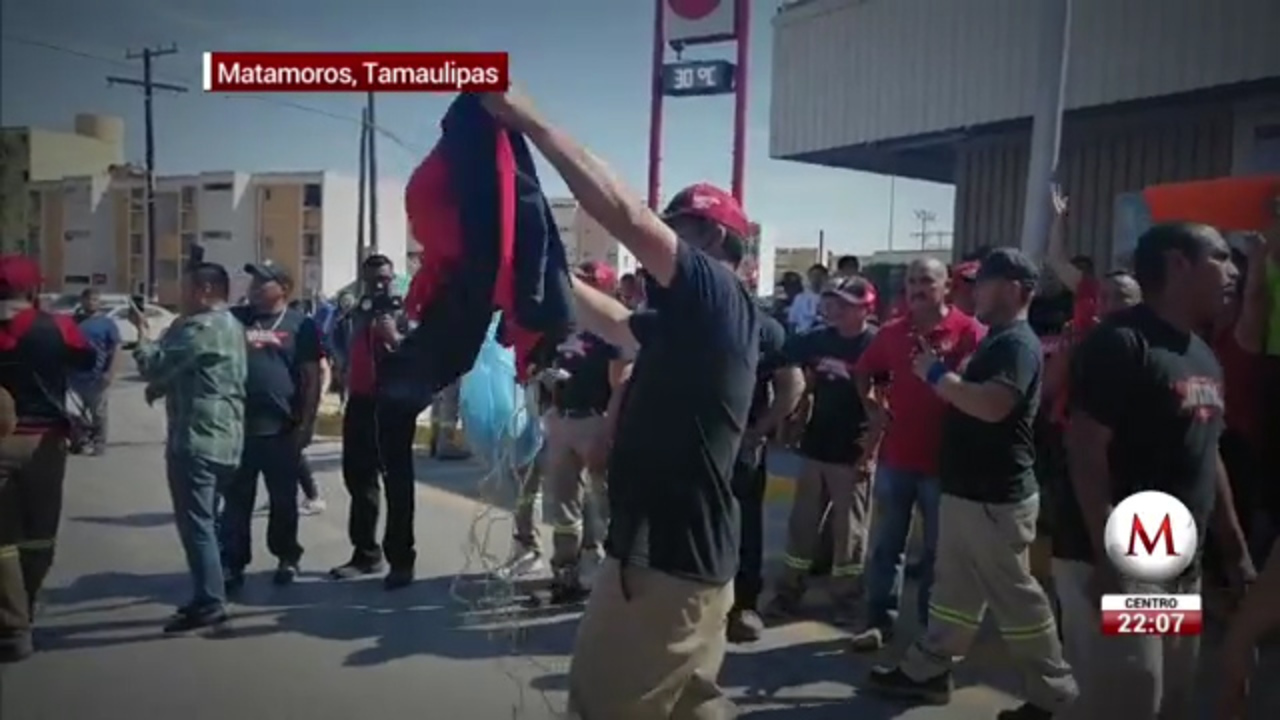 Huelga de empleados de Arca Continental en Matamoros
