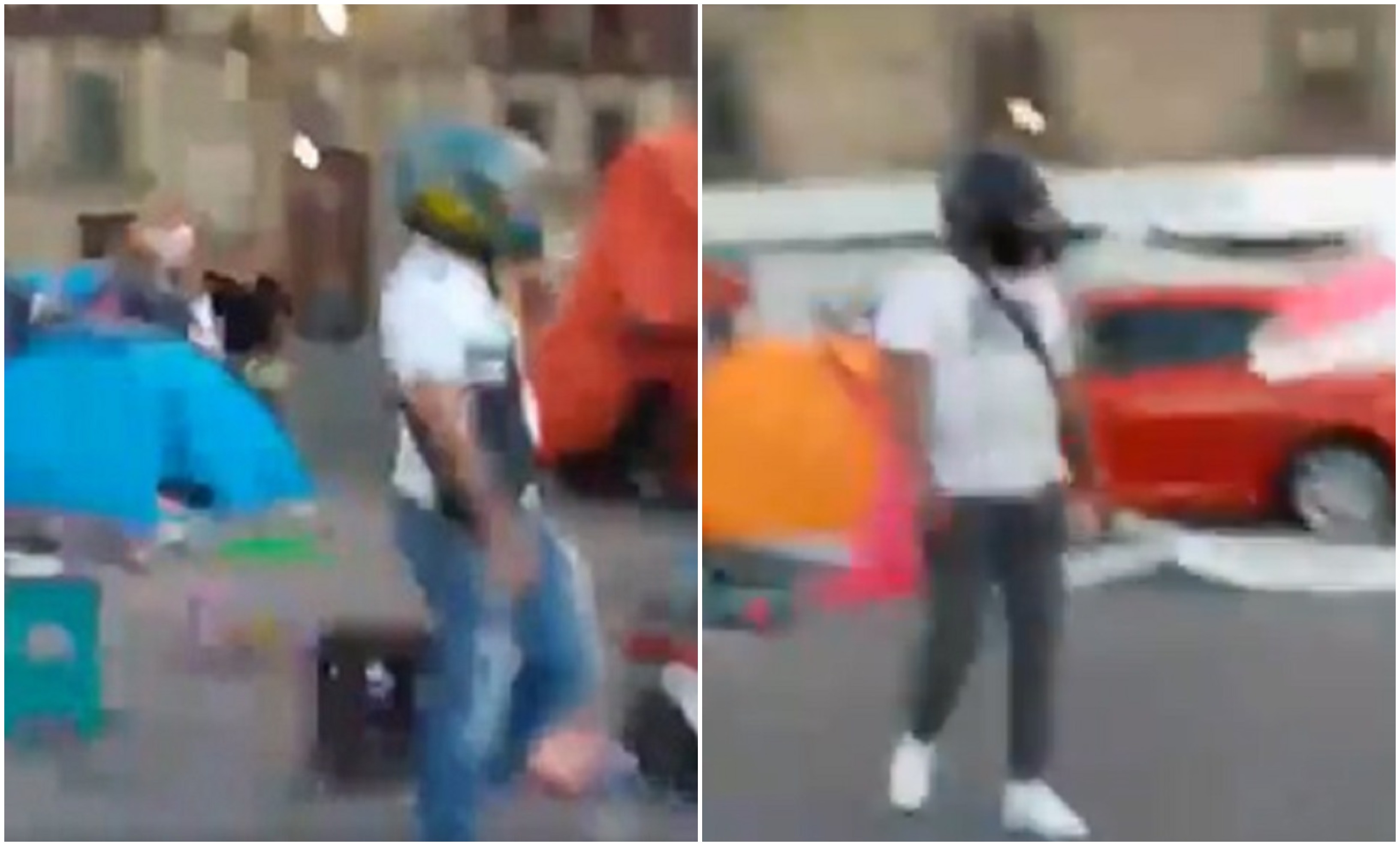 Los sujetos intentaron desalojar a los triquis del Zócalo. (Captura de pantalla)