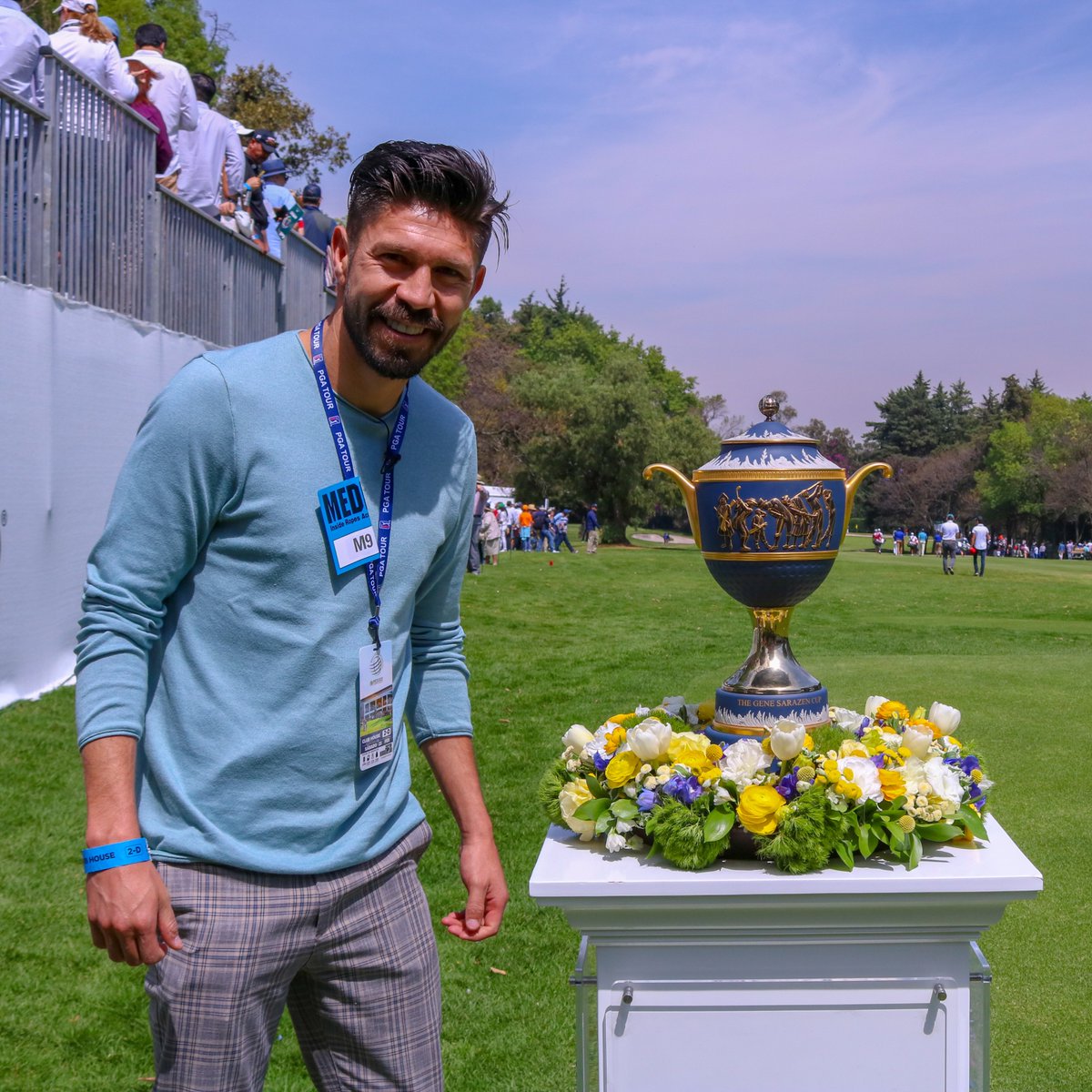 Oribe Peralta toma un respiro en el WGC México 2019 de golf (Twitter @WGCMexico)