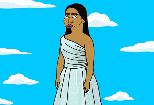 Yalitza Aparicio como un personaje de Los Simpson. (Instagram @alexandropalombo)