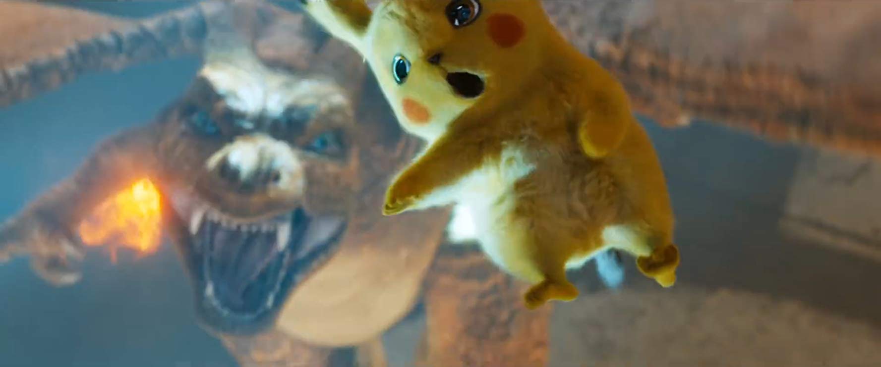 Detective Pikachu se enfrenta a Charizard. (Especial)