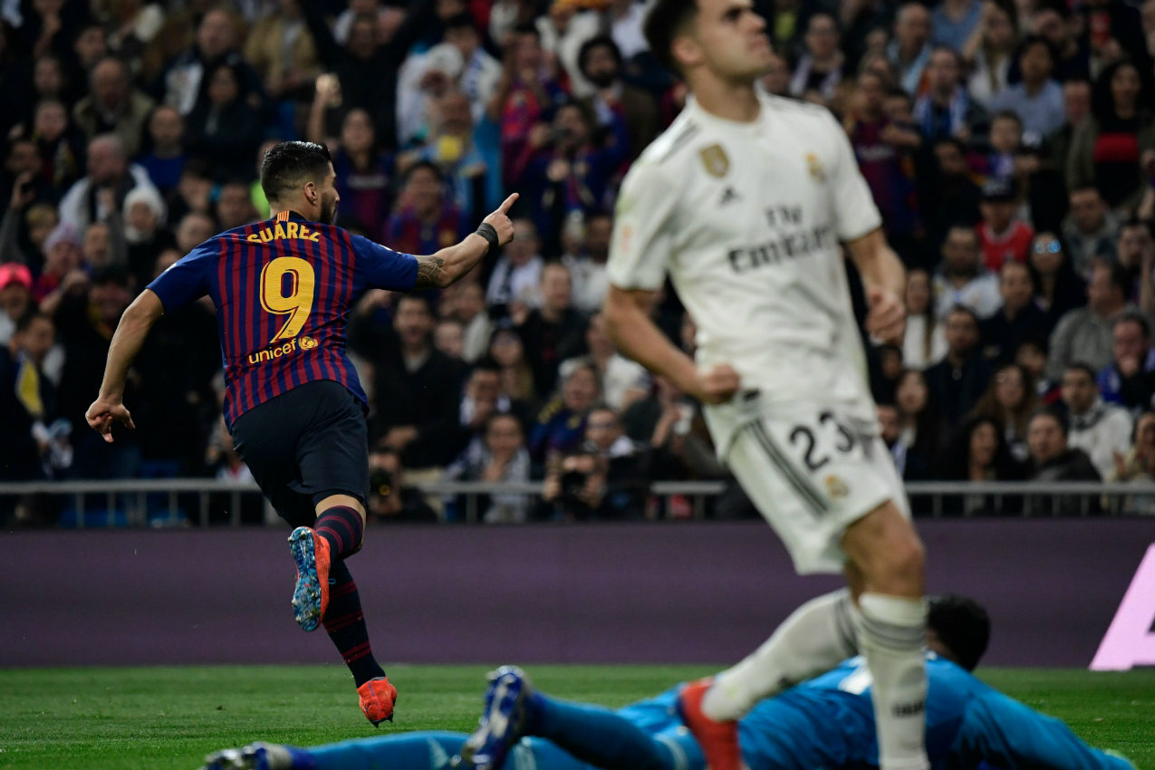 Luis Suárez en el triunfo del Barcelona sobre el Re