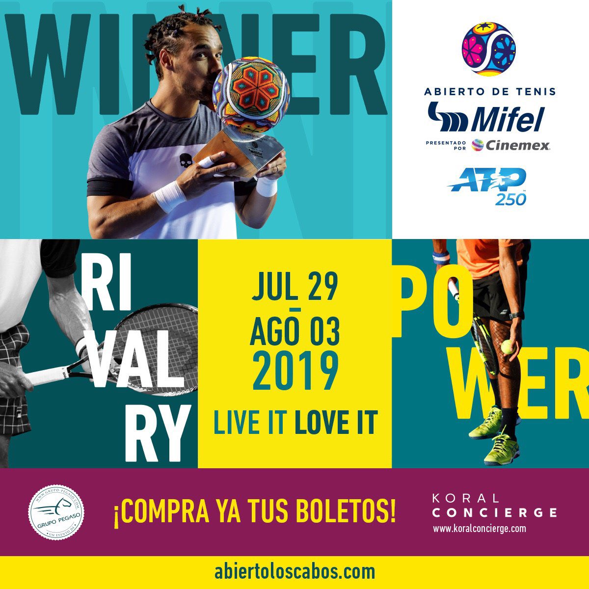 Presentan el Abierto de Tenis de Los Cabos 2019 (Twitter @AbiertoLosCabos)