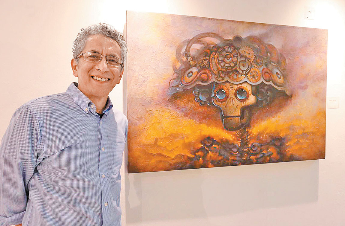 El pintor expone en Casa de la Cultura Luis Spota, en Xochimilco. (Jesús Quintanar)