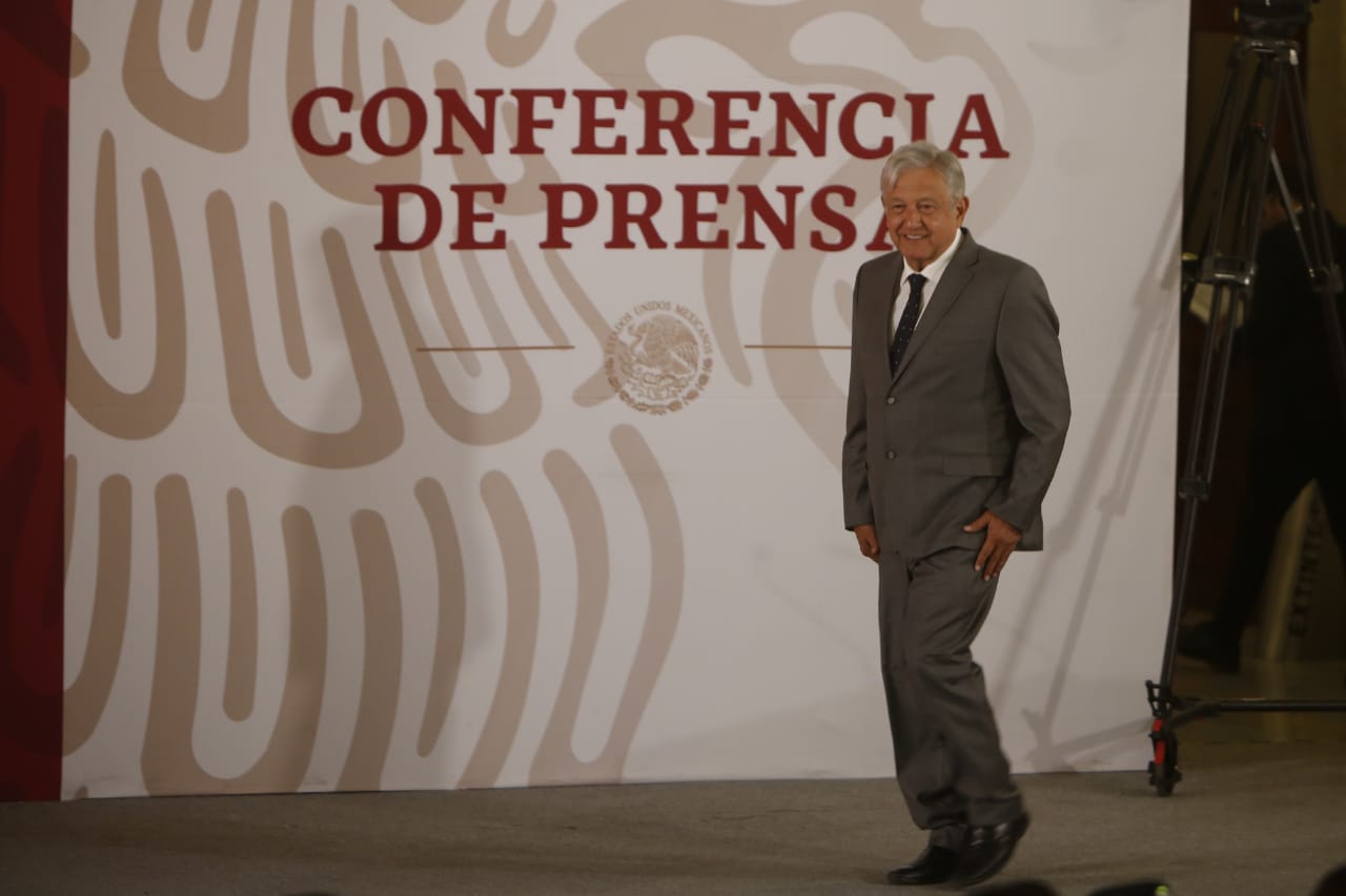 El presidente López Obrador en conferencia matutina desde Palacio Nacional (Ariana Pérez)