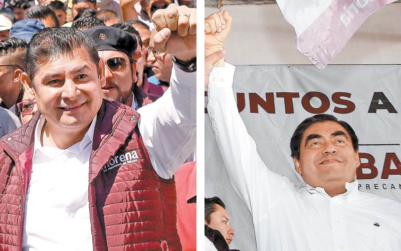 El senador con licencia realizó un acto en el Zócalo poblano y su rival lo hizo en un salón. (Foto: Andrés Lobato)