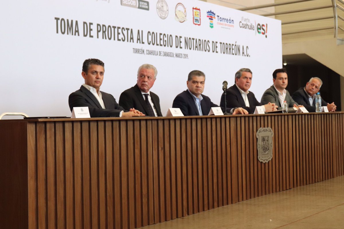 Toma de Protesta al Colegio de Notarios de Torreón, gestión 2019 - 2021. (Cortesía)