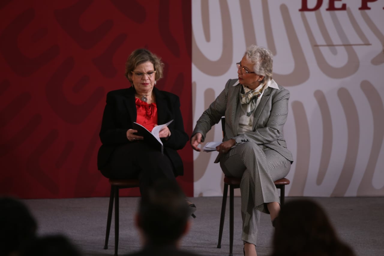 Nadine Gasman, titular de Inmujeres, y Olga Sánchez Cordero, secretaria de Gobernación. (Juan Carlos Bautista | Milenio)