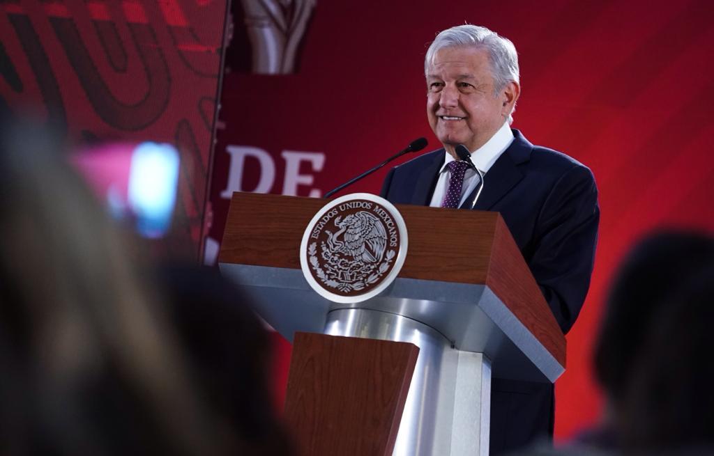 El presidente Andrés Manuel López Obrador durante su conferencia mañanera en Palacio Nacional (Presidencia)