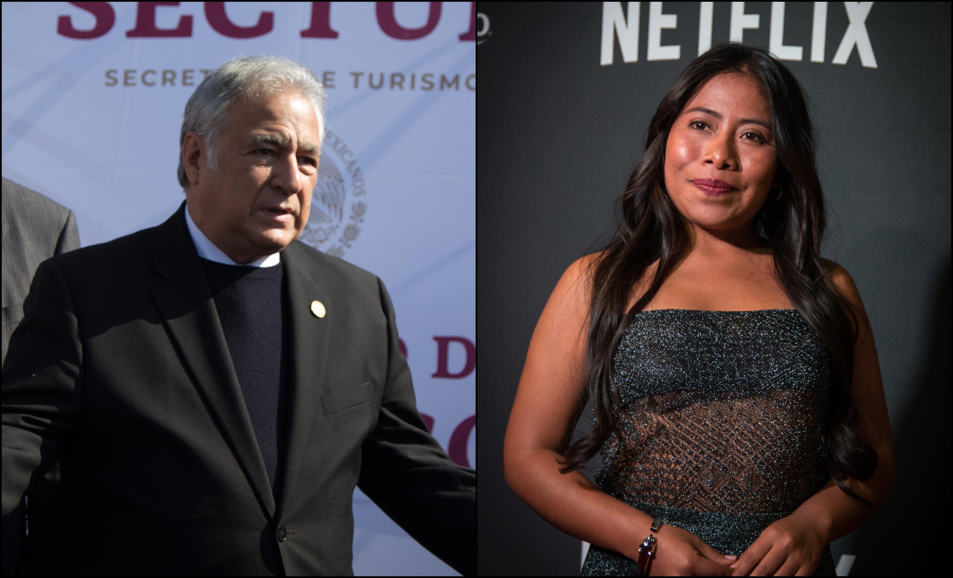 El secretario de Turismo, Miguel Torruco, destacó el talento de Yalitza Aparicio y le declaró su admiración. (Especial)